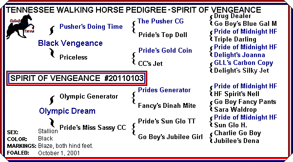 Spirit of Vengeance Pedigree